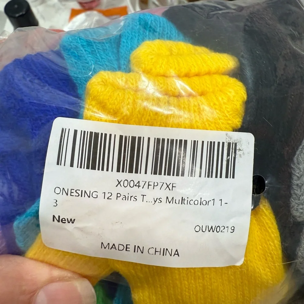 New 11 pairs of toddler Winter mittens multi color took one pair out to small